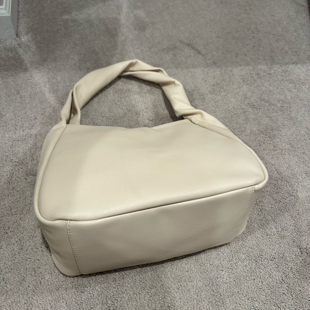 Target Cream Shoulder Bag with Textured Finish